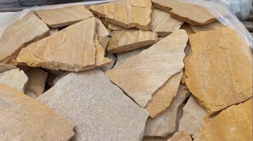 Плитняк златолит жёлтый для цоколя купить в Чусовом