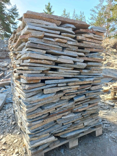 Плитняк златолит серебристый для цоколя, отмостки купить в Чусовом